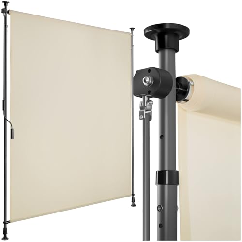 tectake® Store banne sans Perçage Vertical avec Manivelle, Multi-Fonction Store Vertical Enroulable Brise Soleil Brise Vue Jardin Balcon Opaque en Acier...