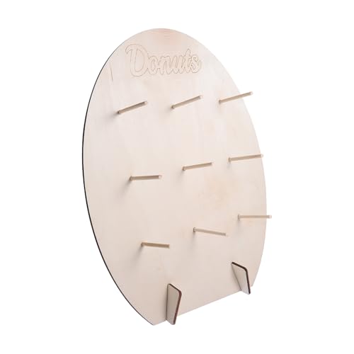 Gadpiparty Soporte Adecuado para Fiestas de Cumpleaños y Showers de Madera Ovalado Almacenamiento Fácil Rústica para Donas para Bodas y