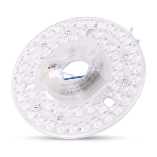 Image of SENECESLI 18W Ceiling Fan Light Replacement Panel, 4.92 Inch LED Light Kit, 3CCT 3000K 4000K 6000K, Dimmable 100-5%, 3 Color Dimmable (#1)