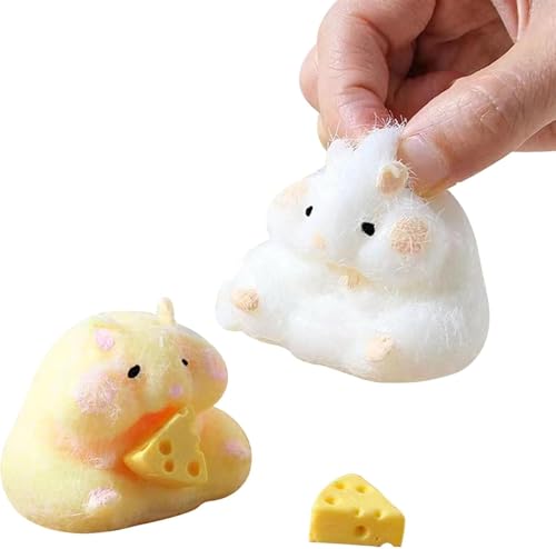 2Pcs Cartoon Hamster Squeeze Toys, Eco-Friendly Silicone Stress Relief Toys, Soft Gadgets, Sensory Toys, Regalos para niños Mayores de 6 años (Hamster) 2Pcs Cartoon Hamster Squeeze Toys, Eco-Friendly Silicone Stress Relief Toys, Soft Gadgets, Sensory Toys, Regalos para niños Mayores de 6 años (Hamster)