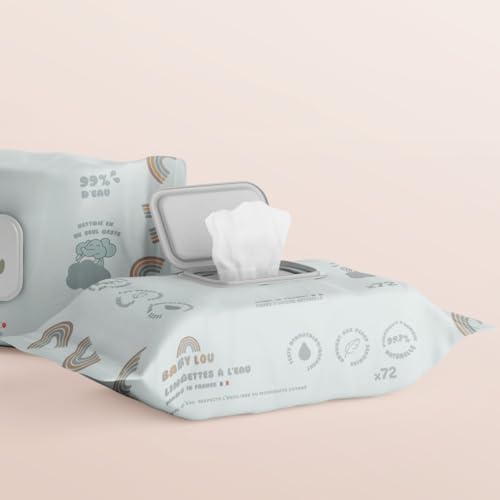 Lingettes à l'eau 12x72 sachets pour le change nomade de bébé - 5