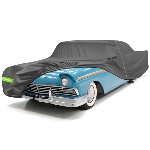 Car Cover Compatible with 1955-1959 & 1962-1970 Ford Fairlane Sedan/Hardtop, Custom Fit Heavy Duty Material All Weather Full Car Cover, Charcoal
