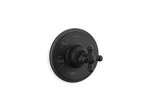 KOHLER TS72767-3-BL Artifacts Rite-Temp Valve Trim With Cross Handle, MATTE BLACK