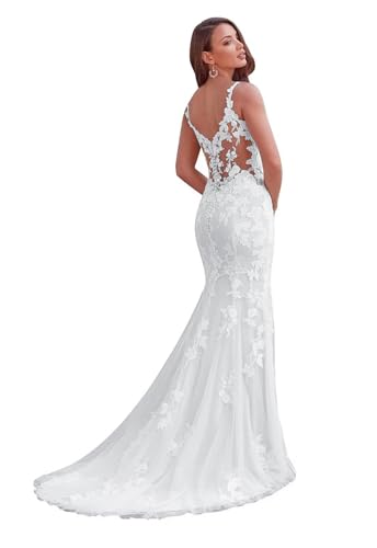 Women's Long Boho Wedding Dresses for Bride 2025 Lace Beach Wedding Gowns for Women Bohemian Bridal Dress