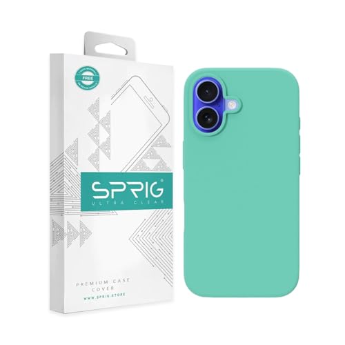 Image of SPRIG Compatible with iPhone 16 Premium SilkMag (Liquid Silicone Magnetic) Back Cover Drop Tested Shock Proof Mobile Case for Men, Women, Boys and Girls with Camera Protection (Turquoise Blue)