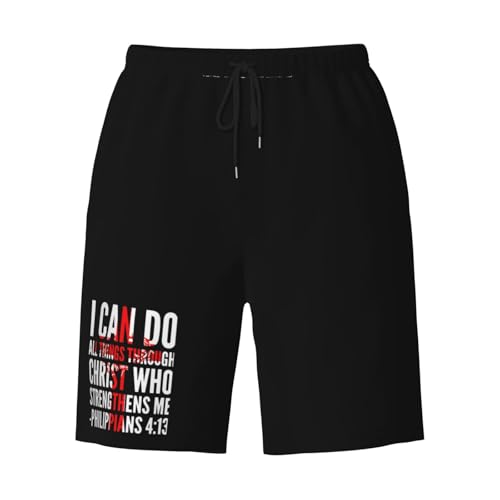 I Can Do All Things Through Christ-Jesus Men's Quick-Dry Board Shorts 7" - Swim Trunks Summer Hawaii Beach3