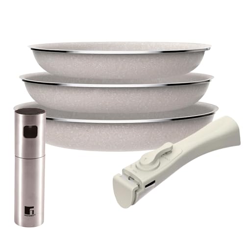 Juego de 3 sartenes San Ignacio Ø18Ø20Ø24cm aluminio prensado, antiadherente con mango...