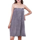 DULFAX Toalla de Sauna para Mujer, Vestido de Toalla de Baño Mujer Ajustable, Toallas de Baño Grandes para Sauna Ducha SPA Playa Baño