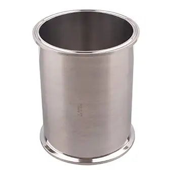 DERNORD Sanitary Spool Tube with Clamp Ends,Stainless Steel 304 Seamless Round Tubing with 6 inch Tri Clamp Ferrule Flange(Tube Length: 8 Inch / 204MM)