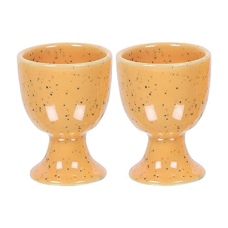 Image of Qimacplus Elevate Your Breakfast Experience Soft Boiled Egg Holder Set Stylish Ceramic Egg Cups Perfect Housewarming Gift Set of 6 (Mustard)