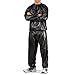 Ruqingg Sauna Suits Heavy Duty Fitness Weight Loss Sweat Sauna Suit Exercise Gym Anti-Rip Black XL