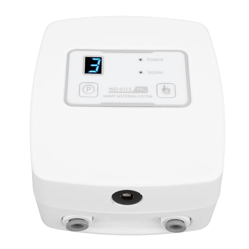de Riego por Goteo, Soporte para 20 Plantas de Interior en Macetas, Kit de Riego por Goteo Automático, Temporizador de Agua Programable, Presión de Agua Ajustable, Bomba (Enchufe