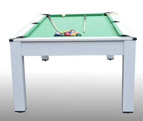Ng Biliardi Biliardo Artemides Bianco - Tavolo Da Pranzo - Ping Pong - (Panno Verde) - 215 Cm - Carambola - 2