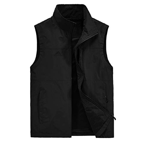 LowProfile Men's Mesh Fishing Vest Photography Work Multi-Pockets Outdoors Journalist's Vest Jacket Travel Photo Vest Black