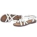 Veittes Women's Casual Flat Sandals,Fashion Braided Criss Cross Strap Braided,Adjustable Ankle Straps,Open Toe Summer Sandals,White,8 US,2207023-2