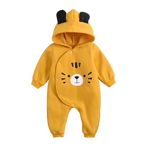 Niños pequeños, niños pequeños, bebés recién Nacidos, niños y niñas, Lindos Animales de Dibujos Animados, Manga Larga con Capucha, Mono cálido, Trajes, Ropa Boy Set