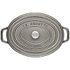 STAUB Cast Iron Oval Cocotte, 37 cm, Graphite Grey
