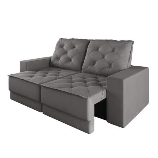 Sofá Retrátil e Reclinável 3 Lugares 1,80m Verona Suede Cinza Mamflex