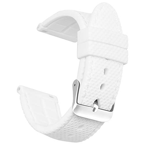 OLLREAR Unisex Silicona Correa Reloj 6 Colores 3 Tallas 24mm Blanco Cover