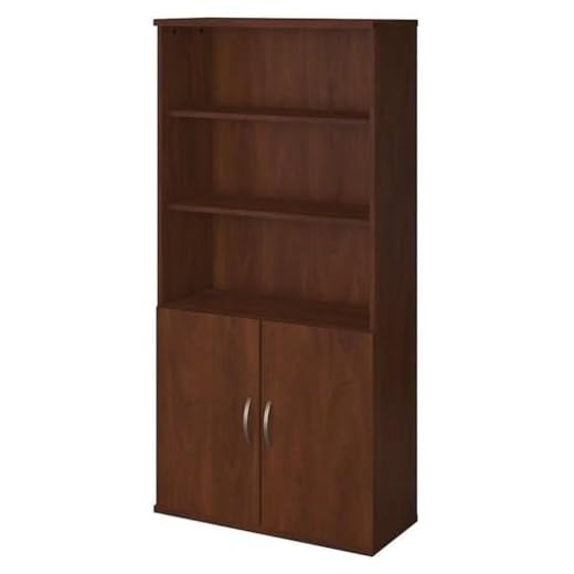 Bush Business Furniture Series C Elite 36W 5 Shelf Bookcase with Doors in Hansen Cherry