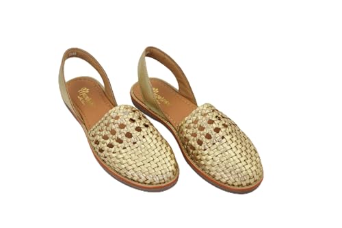 Image of Macarena Collection Women's Leather Huarache Sandals, Closed Toe Woven