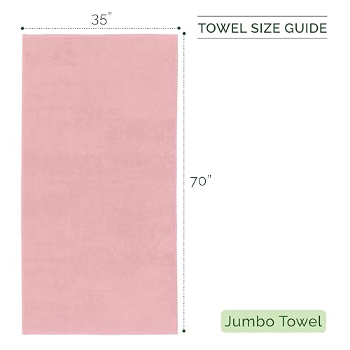 Image of Elegant Comfort Three Line Popcorn Towel Set for Bathroom 35 x 70 inches, Premium Hotel Quality 1-Pack Jumbo Towels, 100% Turkish Cotton, Soft and Durable, Quick Dry and Highly Absorbent, Dusty Pink