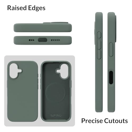 Image of SPRIG Compatible with iPhone 16 Premium SilkMag (Liquid Silicone Magnetic) Back Cover Drop Tested Shock Proof Mobile Case for Men, Women, Boys and Girls with Camera Protection (Pastel Mint Green)