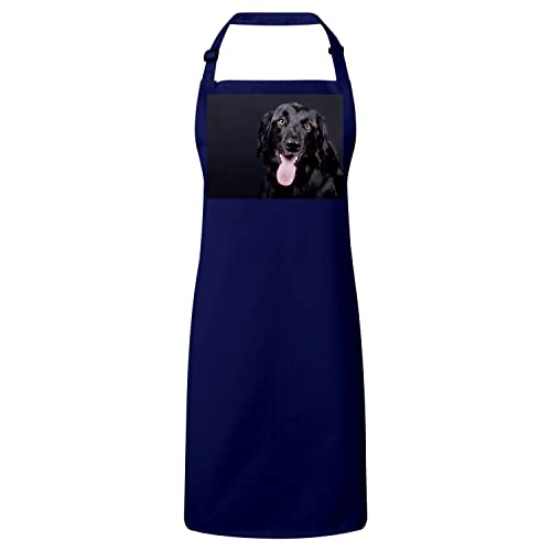 Tablier Cuisine Premium Navy Labrador Noir - Grand chien mignon ajustable