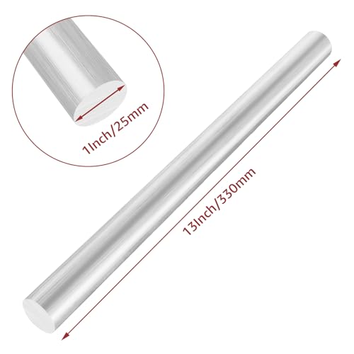Image of 3PCS 1 Inch Solid Round Aluminum Rod, 6061 Aluminum Round Bar, 13 inch Long Aluminum Round Stock for Industrial, DIY Craft, New Lathe Bar