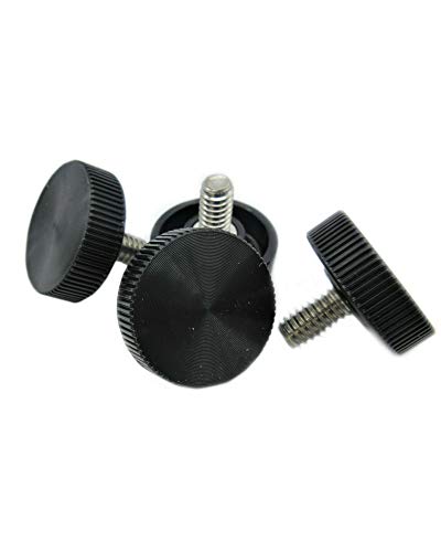 Black Thumb Screws with Knurled Knob - 1/4