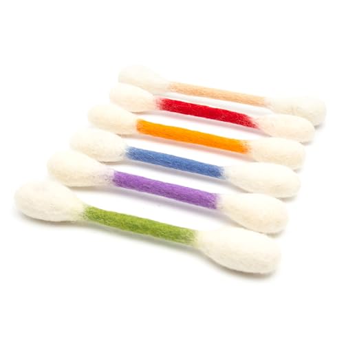 Glaciart One Swabs Cat Toys with Catnip - 6 Pk | Durable for Chew Cute Cat Toys Interactive Kitty for Boredom Exercise & Play | Filled w/Organic Catnip for Anxiety & as Digestive Aid | Gift Idea