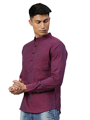 Image of KRYPTIC Men Solid Full Sleeve Regular Shirt Kurta
