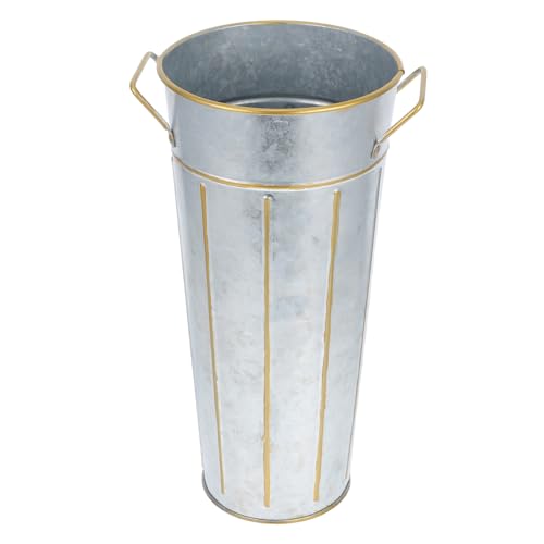 HAMPPLIES florero de hojalata Antiguo jarrón Decorativo jarrón para Flores jarrón para Interiores jarrón Moderno jarrón Impermeable Jarrón Reciclado Cubos de Flores Cubo de Metal Planchar