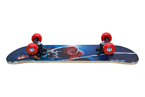 Image of Portable Skateboard, 4 Wheels Skate Boards, Mini Cruiser Skateboard, Beginners Long Board, for Kids /Adults-Multi Color (Spiderman)