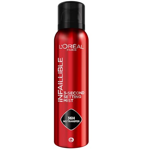 L'Oreal Paris Setting Spray Jumbo, Infallible 3-Second Jumbo Size Makeup Setting Mist for Face, Up To 36 Hour Makeup Wear, Fixing Spray, Waterproof and Sweatproof, Transfer-proof and Non-sticky,150ml