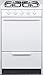 Summit Appliance WTM1107RS 20" Wide Slide-in Gas Range in White with Four Sealed Burners, Push-to-turn Burner Knobs, Porcelain Construction, Oven Racks, Recessed Oven Door and Electronic Ignition