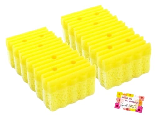 【ウェーブ形状だからサッシレールや風呂釜の溝などの複雑なところの掃除もラクラク!】 穴あきバススポンジ ウェーブ 浴そう・浴室用 素早くたっぷり泡立つ 乾きやすくて衛生的 【2個セット】