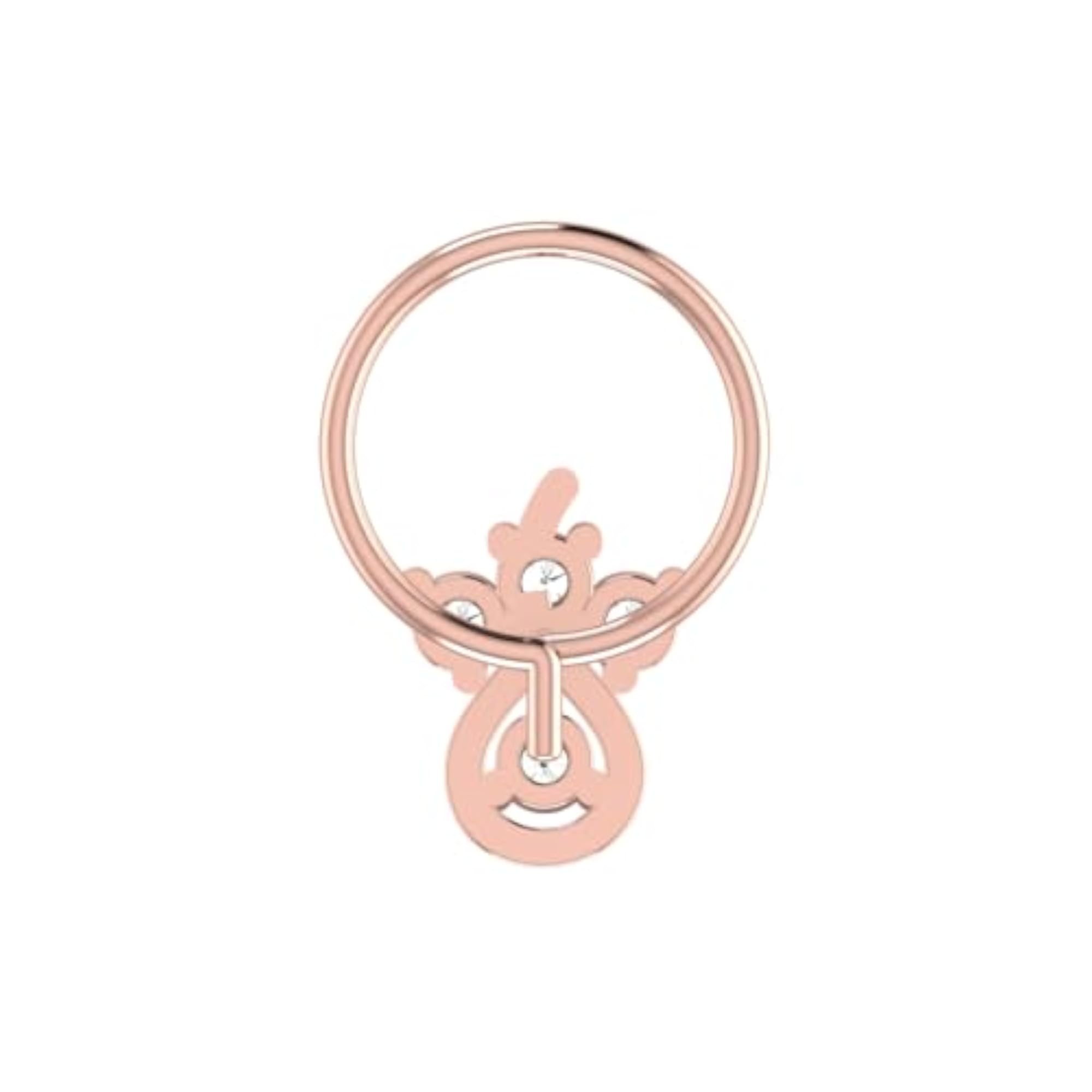 Women's 9K BIS Hallmarked Rose Gold Stud Nosering