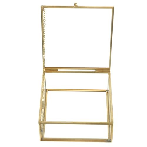 Alipis Estuche De Vidrio Cosmético Organizador De Joyas Tapa Transparente Divisor Cartón Para Contenedores De Terciopelo Para Adolescentes Cajas De