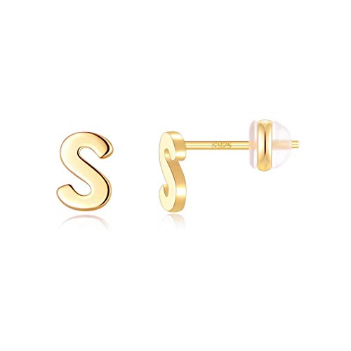 Sterling Silver Stud Earrings for Women, 925 Sterling Silver Initial Stud Earrings Hypoallergenic Earrings for Women Jewelry Gifts