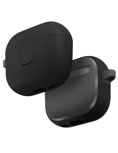 UNIQ AirPods 4 ���b�N �P�[�X �Ռ� �z�� �ی� �J���r�i�t�� Clyde (�u���b�N�`���R�[��/�_�[�N�O���[, AirPods 4)
