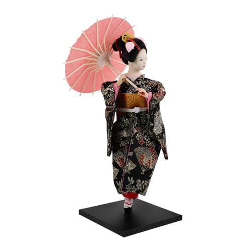 Alipis Muñeca Humanoide Adornos De Muñecas Geishas Muñeca De Juguete Adorno De Quimono Figura Coleccionable De Geisha Asiática Muñecas Chinas Figura Kabuki Asiática Modelo De Kimono Seda