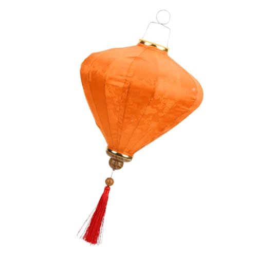 FUTUREORYY Farol Colgante Vietnamita de Tela 10 Pulgadas Color Naranja para Jardín y Exteriores Linterna Decorativa para Fiestas y Bodas Adorno Festivo Reutilizable