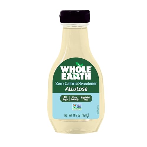 Whole Earth Liquid Allulose Sweetener, Zero Calorie Sugar Substitute, Keto-Friendly, Non-GMO, No Erythritol, Erythritol-Free, 11.5 oz Bottle