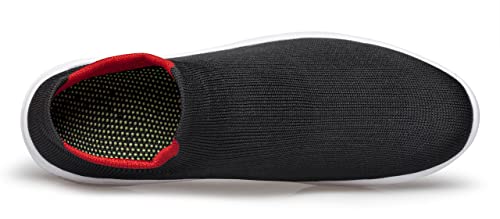 Image of Vidbiv Men Slip on Casual Trainers Walking Shoes - Breathable Slip-on Lightweight Comfortable Tennis Mesh Sneaker Black size8