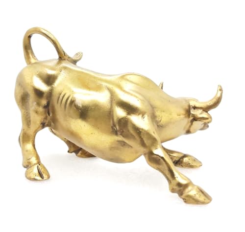 Figura De Toro De Bronce Pequeña Decoración Hogar miniatura 4