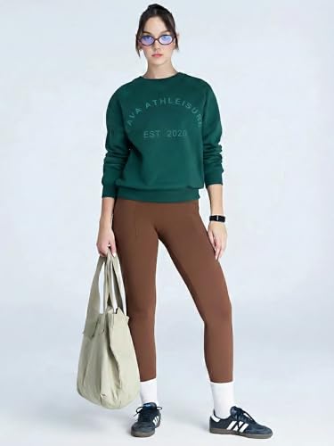 Image of CAVA Essential Sweatshirt for Women | Brushed Fleece, Round Neck, Full Sleeves, Ribbed Cuffs, Embroidery Detail | Cozy Loungewear & Travelwear