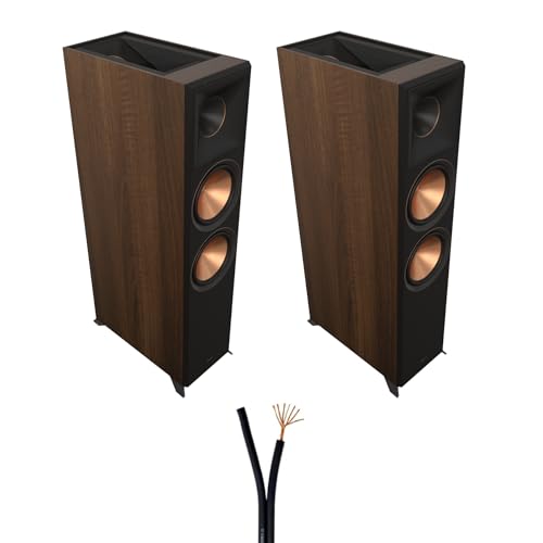 Klipsch RP-8060FA II Pair - Floorstanding Speakers - Walnut - with 25FT of Speaker Wire