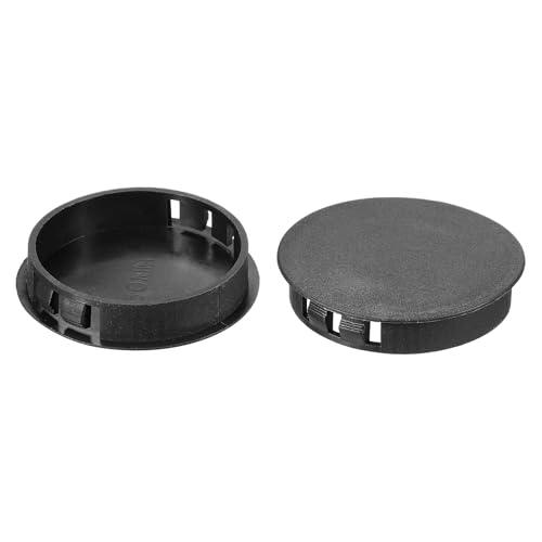 Image of PATIKIL 2 inch /50mm Plastic Hole Plugs, 20Pcs Flush Type Round Hole Plugs Cover Snap in Locking Hole Tube for Table Kitchen Cabinet Furniture, Black
