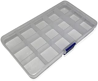 On1shelf Transparent Thick Hard Plastic Adjustable Compartment Slot Plastic Craft Storage Box Organizer For Toy Desktop Jewelry Accessory Drawer Or Kitchen (19.6x13.2 x3.6 cm)